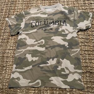 COLUMBIA Camo T-Shirt Mens Medium Short Sleeve 100% Cotton Camouflage Tee